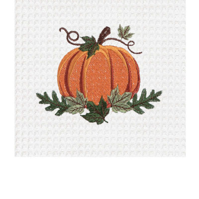 Torchon 100% coton brodé Pumpkin Patch