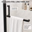 Porte de douche à pivot demi-cadre de 34 à 35,2 po x 72 po, verre trempé de 4 mm (1/4 po), largeur réglable de 1,2 po, installation réversible, noir mat