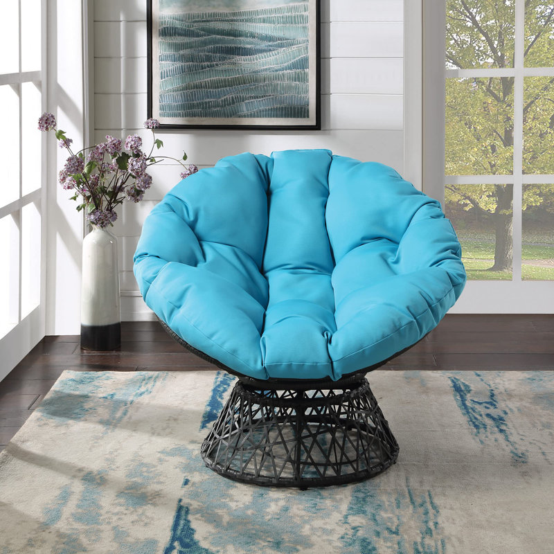 Home Furnishings Chair with 360-Degree Swivel, Blue, Black