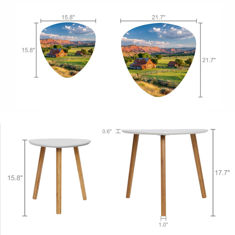 Ensemble de 2 tables basses gigognes Triangle