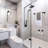 Bathroom Hardware Set - 5 Piece SUS304 Stainless Steel Towel Bar, Ring, Toilet Paper Holder & Hooks - Rustproof Wall Mounted Bath Accessories With Modern Square Design-116176368