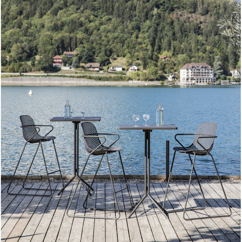 Grosfillex Ramatuelle Barstool, Blue Ether