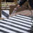 Indoor Outdoor Rug Reversible Plastic Straw Waterproof Patio Area Rug, Black & White, rugs-1595749459