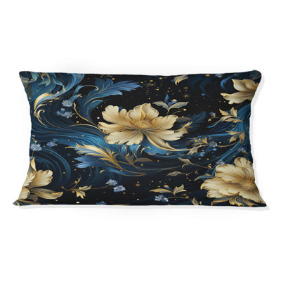 Blue And Yellow Cosmic Damask Whirls - Throw PillowAbstract Coral Reef Multicolor Azure - Throw Pillow