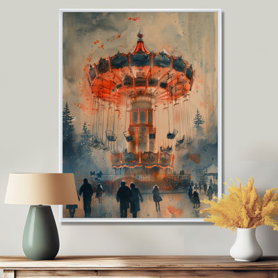  «Vintage Carousel Amusement Parks At Night - Amusement Parks Wall Art