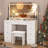 Greyden Vanity Set With LED Mirror & Power Outlets, 9 Drawers with Diamond Handles-534821134