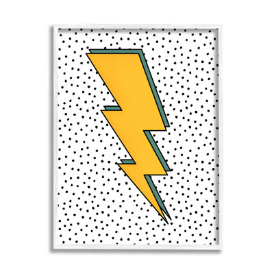 " Thunderbolt Comic Book Symbol Polka Dot Background " by JJ Design House LLC