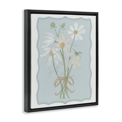 Cadre flottant Spring Clippings Daisies, design par Leslie Hermosa