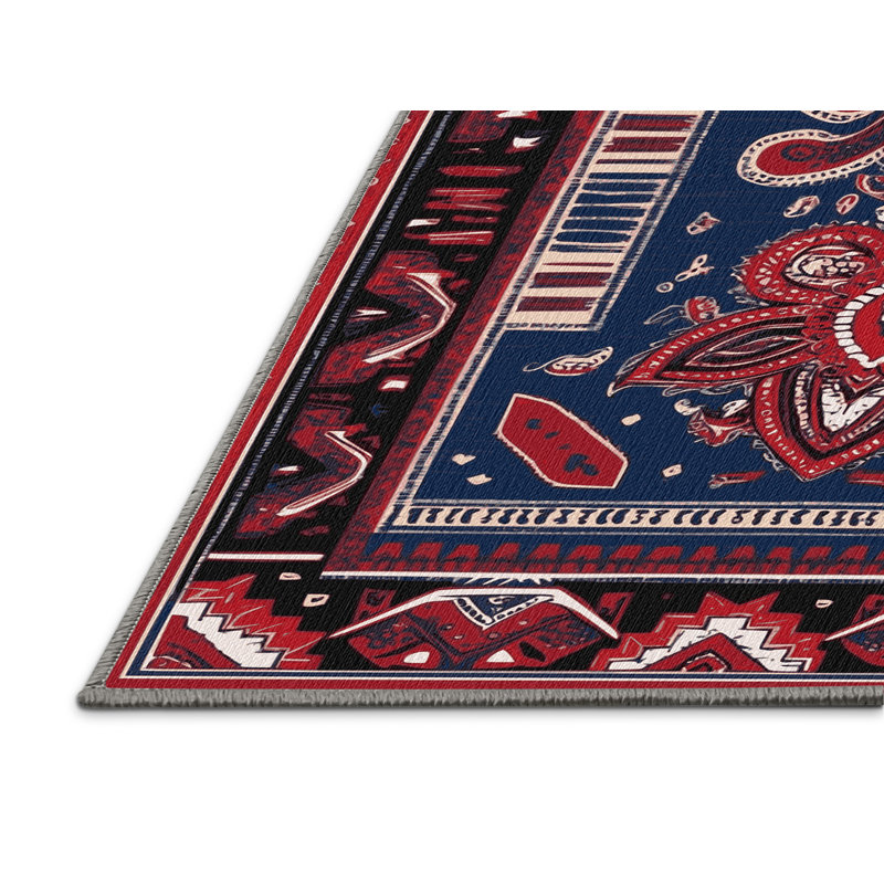  Tapis cachemire lavable à motif cachemire, Rectangulaire 2 pi x 3 pi
