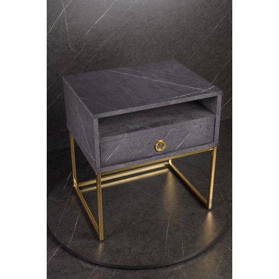 Marigold 50.2cm W Particle Board / Chipboard Bedside Table