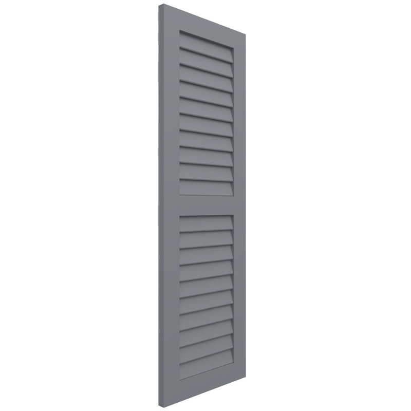 Deux volets à persiennes égales EnduraCore Composite, 18"W, Déferlement de l'océan, H 64 po