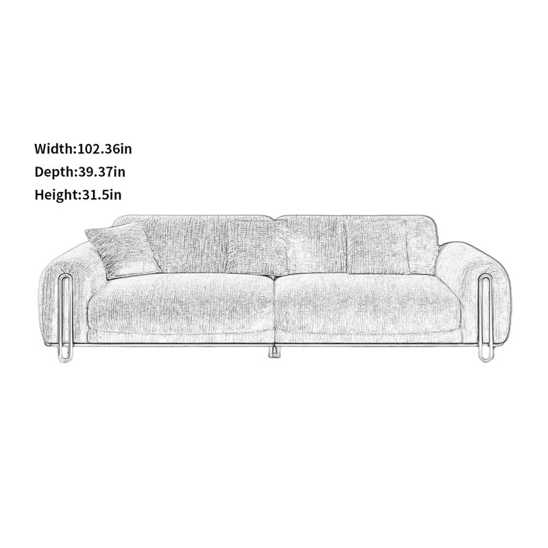 Canapé Creative Creative, H 31,5 po x l 102,36 po x P 39,37 po, Vert