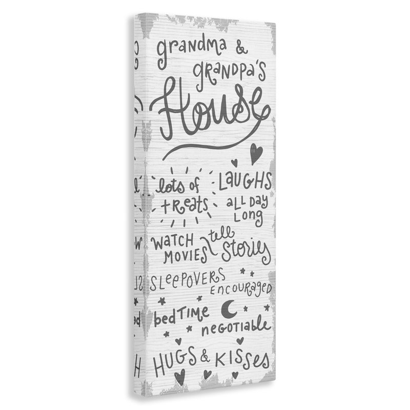 «Grandparents House Family Home Gray Neutral Word Design», art textuel, H 48 po x l 20 po