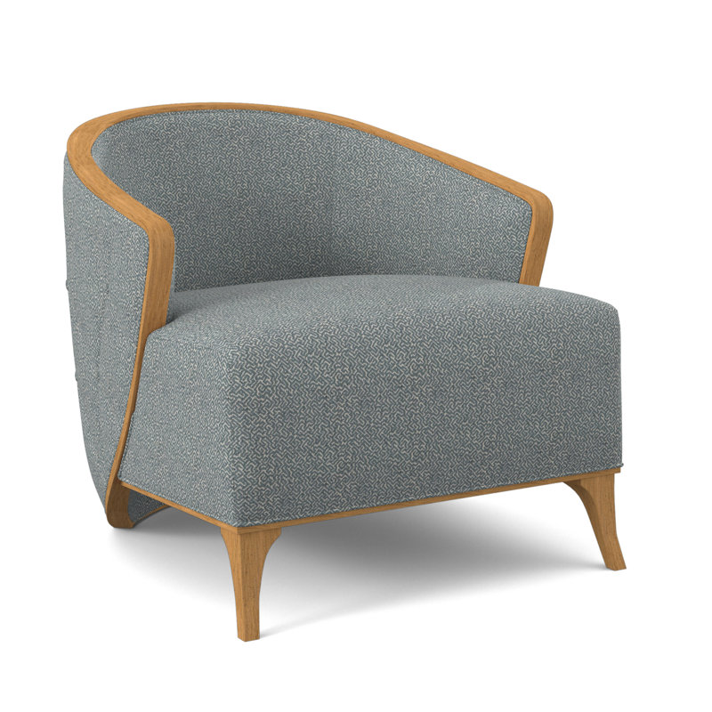 Fauteuil demi-tonneau l 30 po Peregrine, Ambre, Maya cyan
