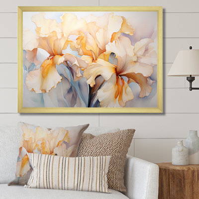 «Beige Minimalisme Irises Serenity Blooms» sur toile