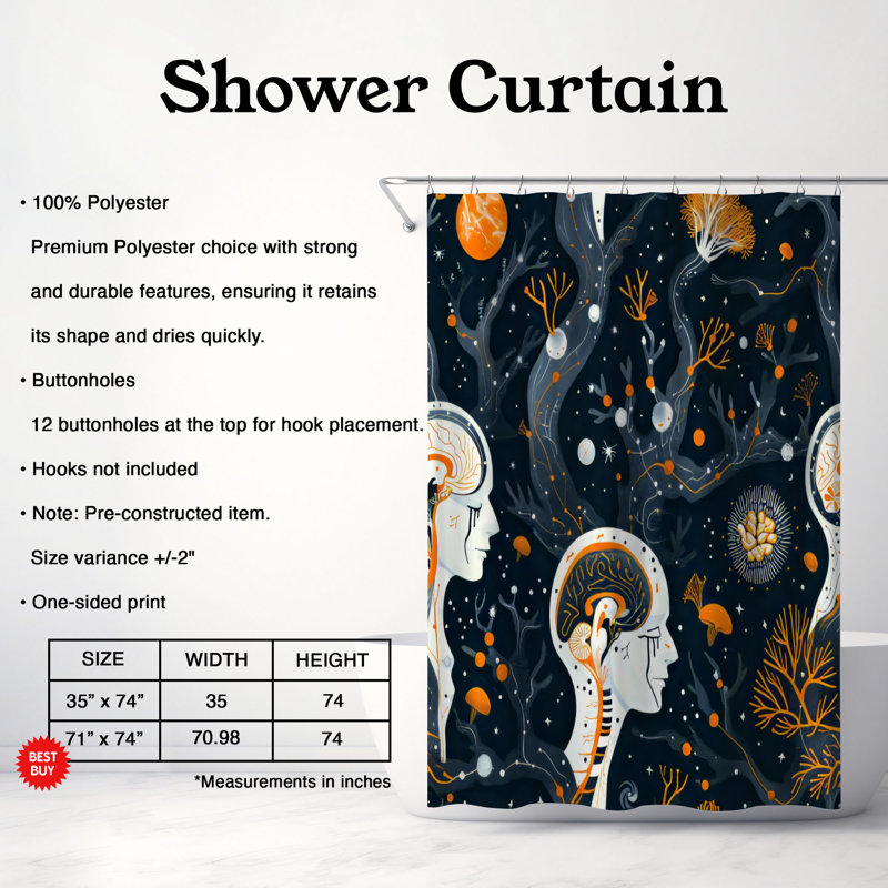 Rideau de douche Premium, H 74 po x l 71 po