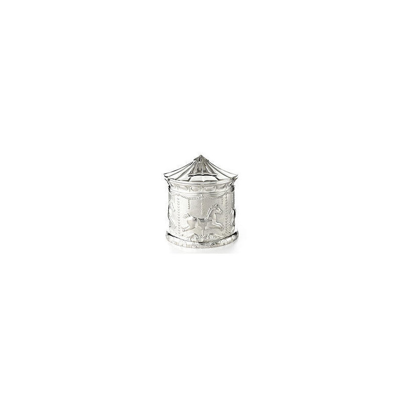 Silver Plate Merry-Go-Round Money Piggy Bank