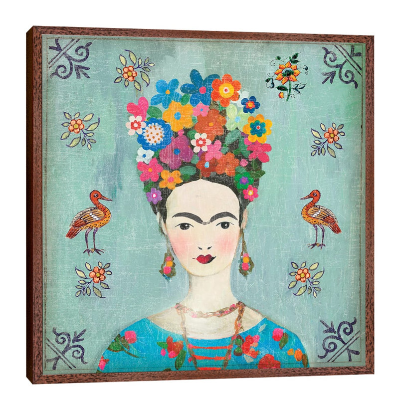 Farida by Aimee Wilson - Floater Frame Painting on Canvas, Brown Framed, 66.04 cm H x 66.04 cm W