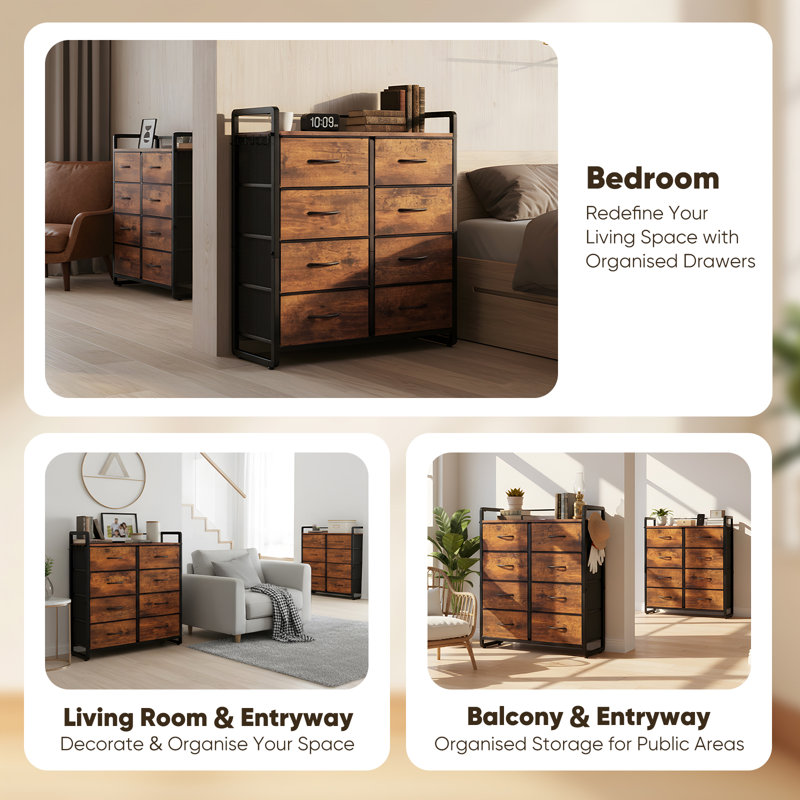 8 Drawer Storage Drawer, Brown