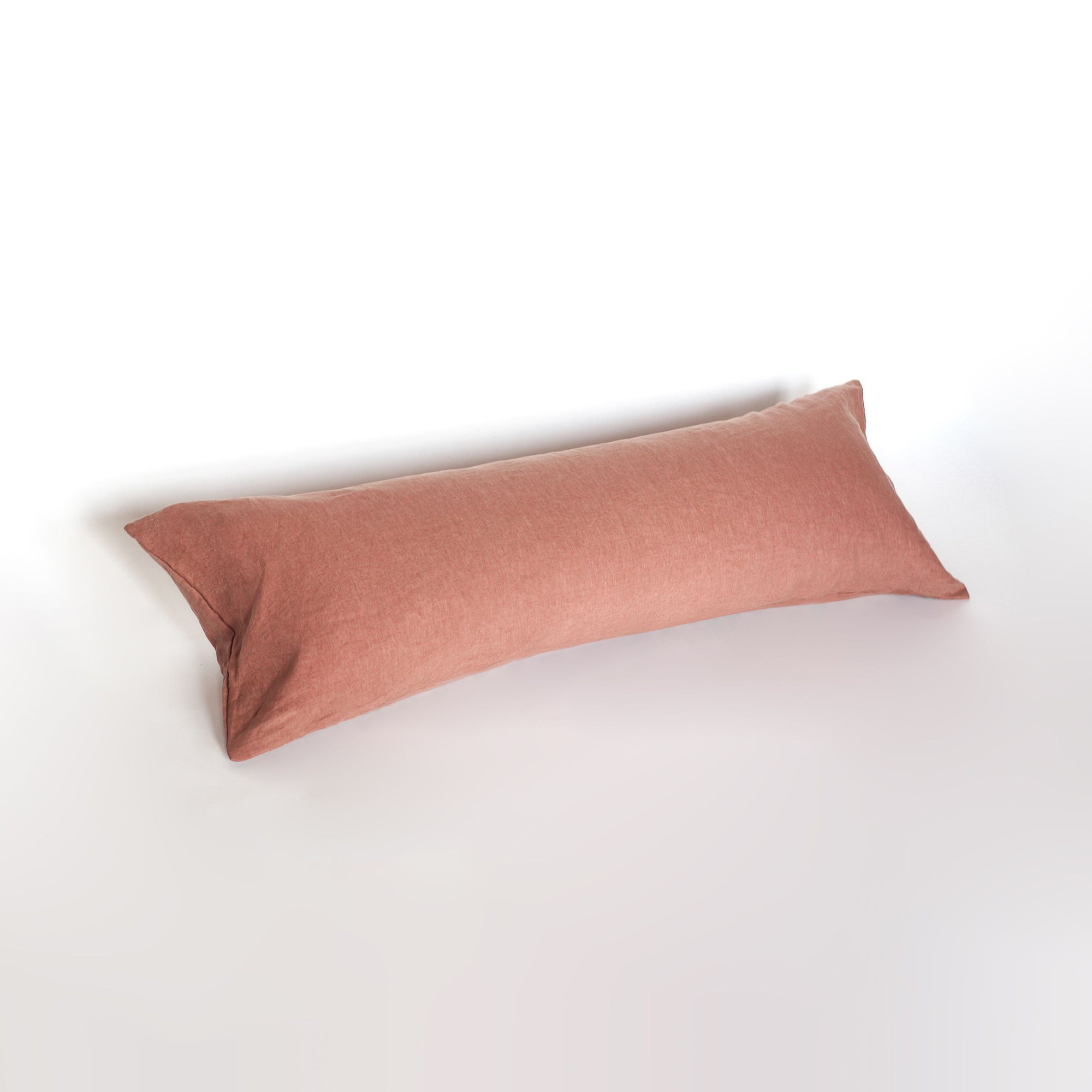 100% French Linen Body Pillow, Clay