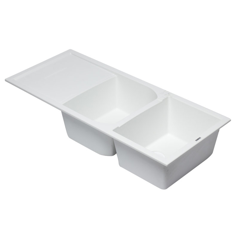 45.69'' L Drop-In Double Bowl Granite Kitchen Sink