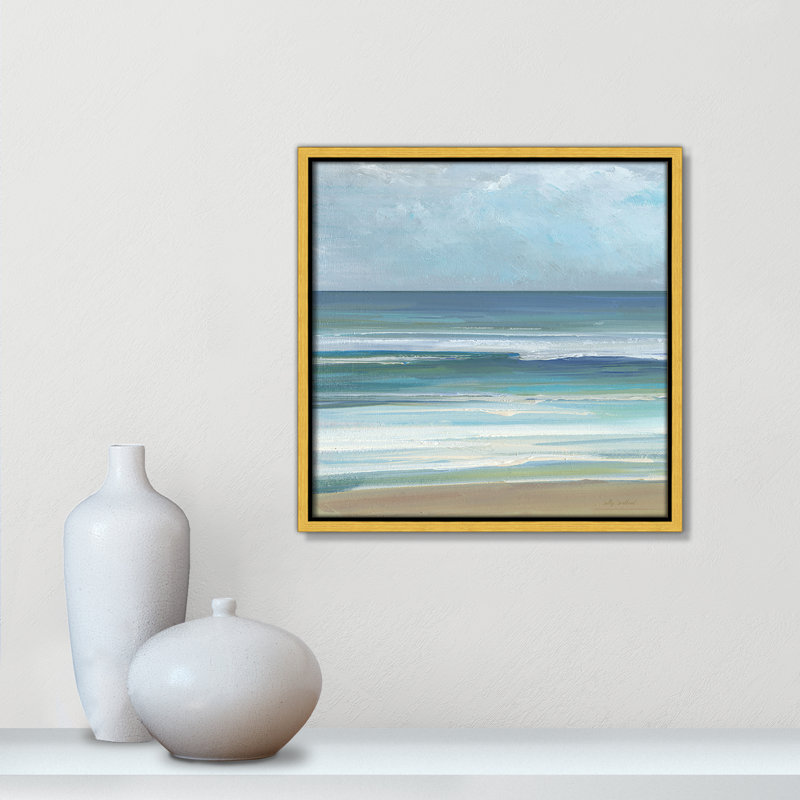 «Gentle Waves I» par Sally Swatland, H 13,5 po x l 13,5 po, Doré