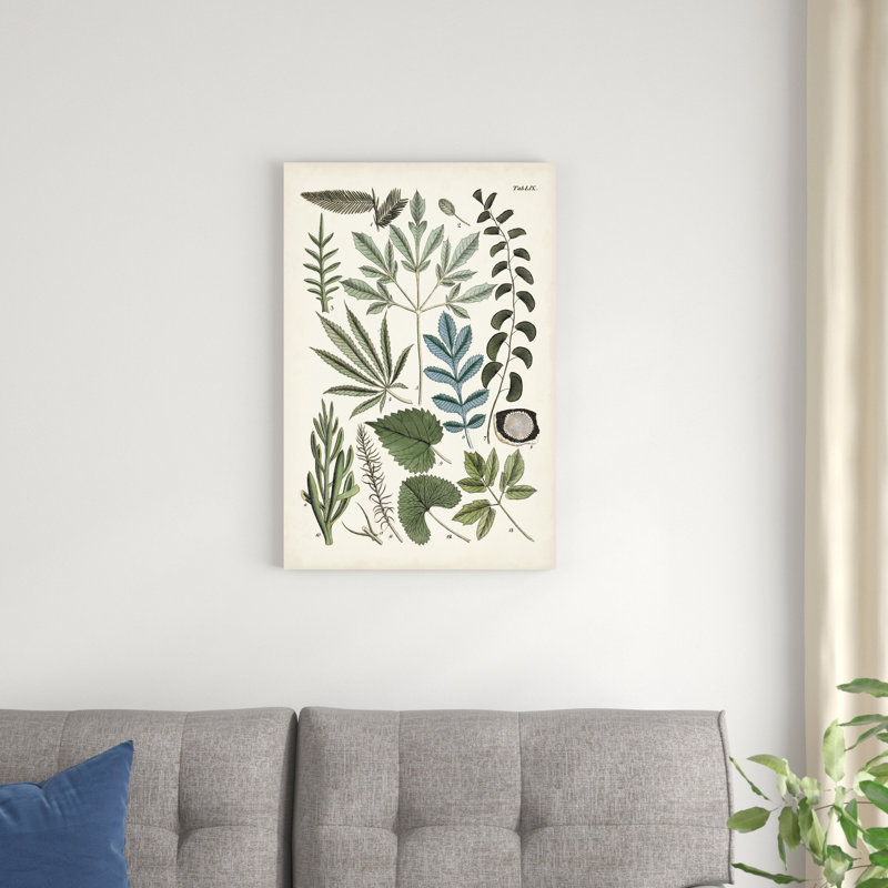 Fougères fantaisistes - peinture sur toile tendue, H 30 po x l 20 po