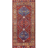 Red Color Tribal Geometric Antique Early 19th Century Turkish Konya Rug