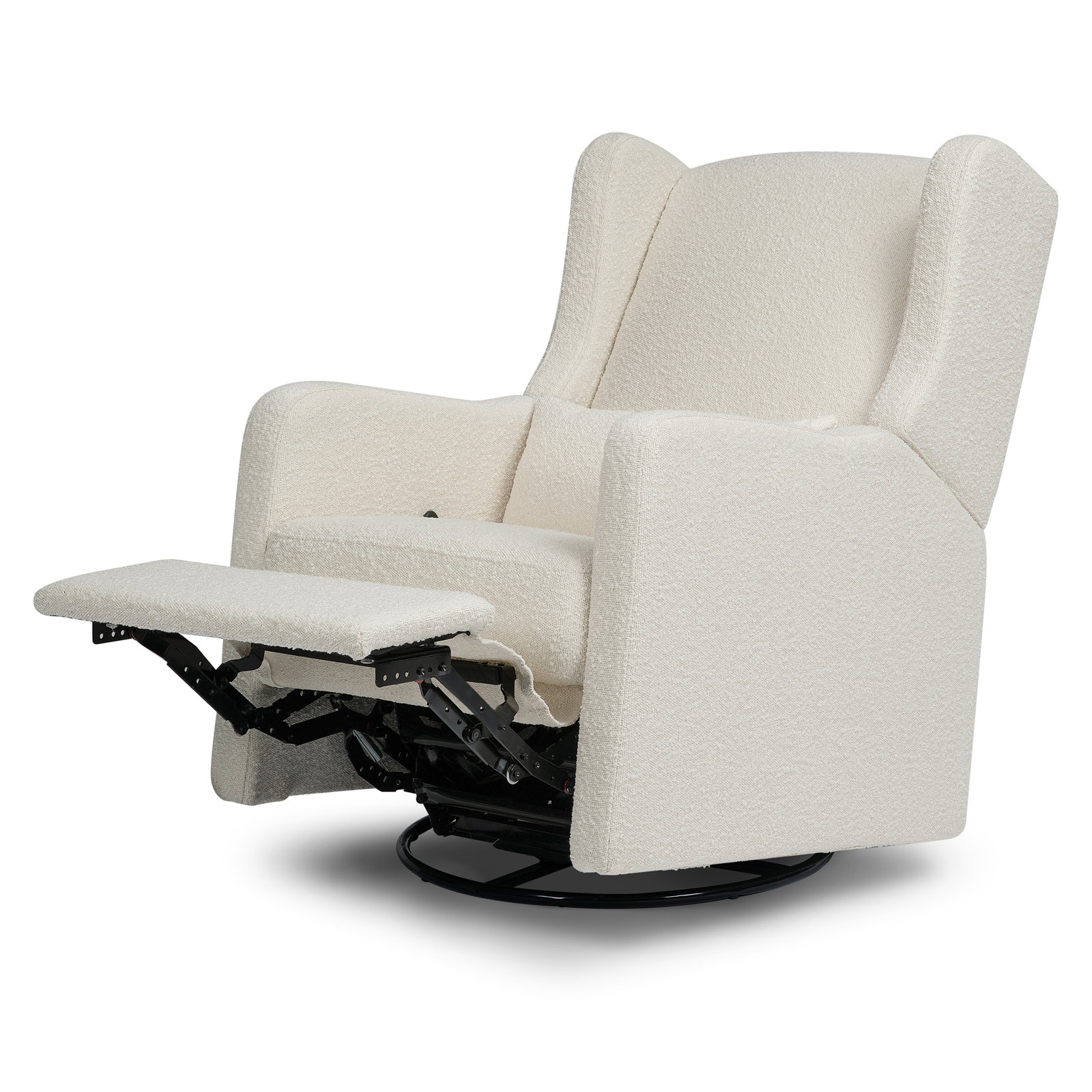 Arlo Linen Swivel Glider, Ivory Boucle
