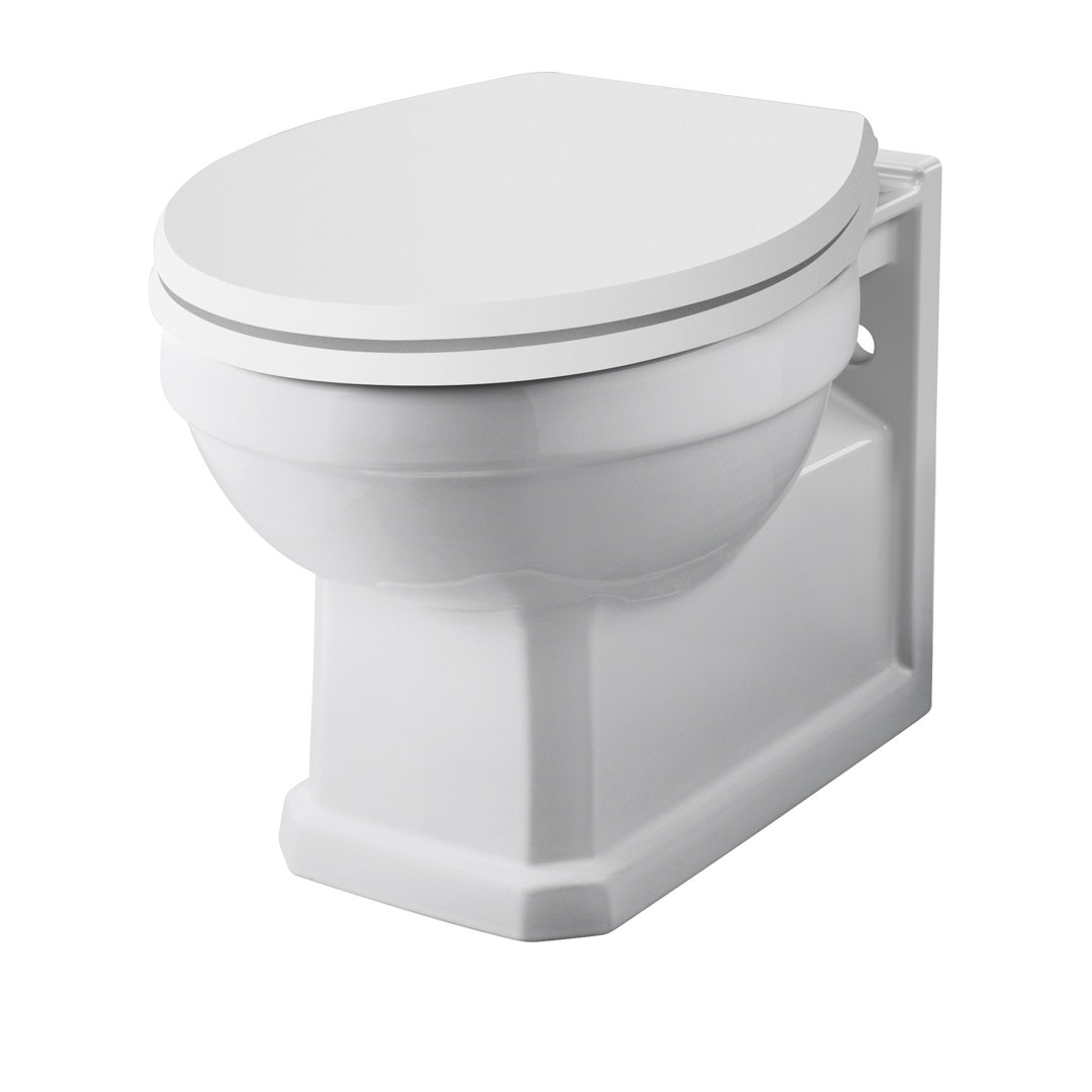 Hudson Reed Carlton Wall Hung Toilet Pan - White - Vitreous China - 360x352x518mm - Image 3
