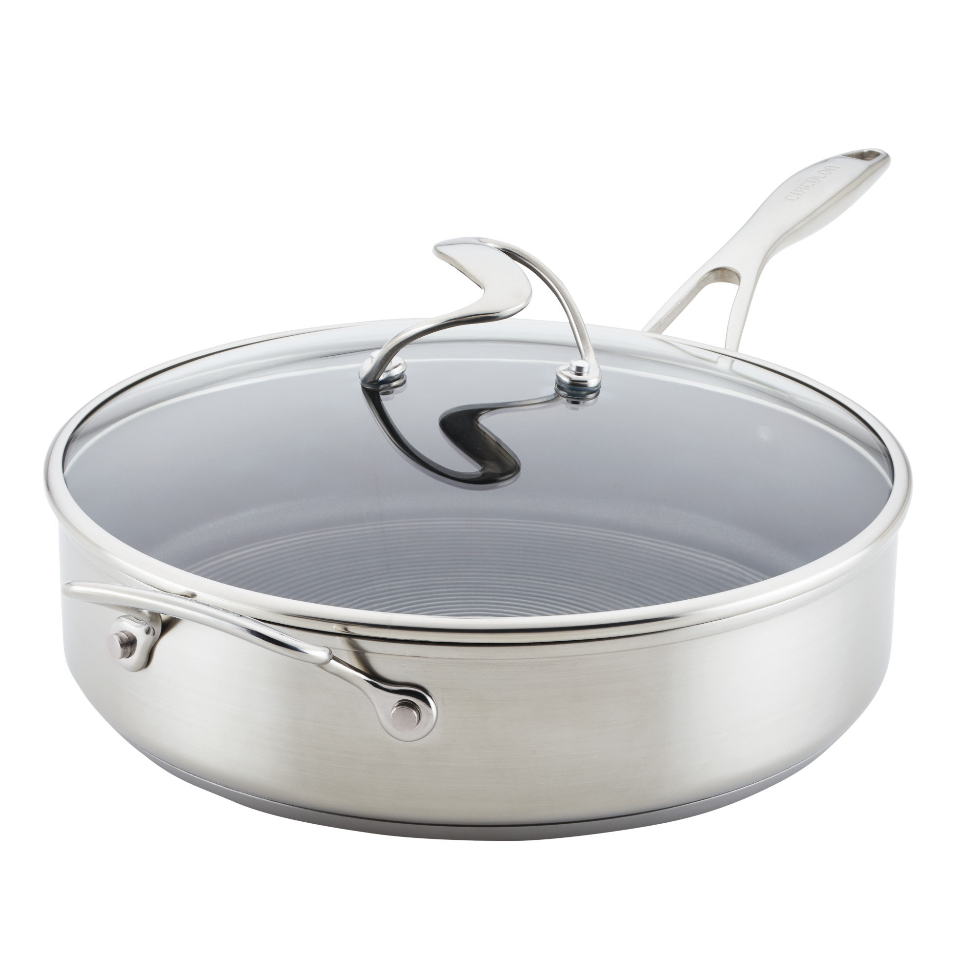 Circulon SteelShield Stainless Steel 4-Qt. Saucepot with Lid, Silver