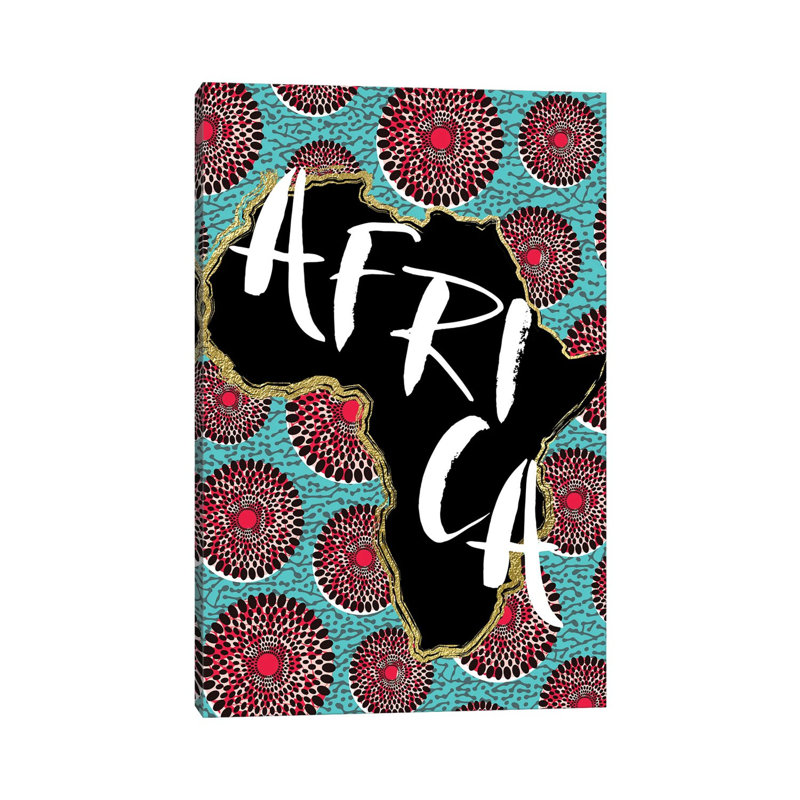 Afro Map X by Nikki Chu - Wrapped Canvas Gallery-Wrapped Canvas Giclée, 66.04 cm H x 45.72 cm W x 3.175 cm D