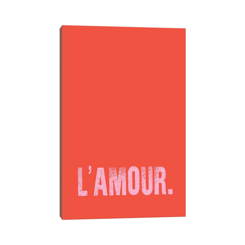 L'amour. (Red) - Wrapped Canvas Print, 20.32 cm H x 30.48 cm W
