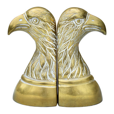 Handmade Americana Brass-Art Eagle Bookends- A Pair