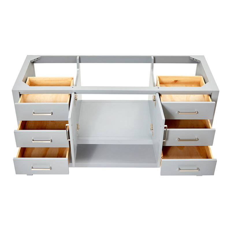 60'' W Single Bathroom Vanity Base, Gray
