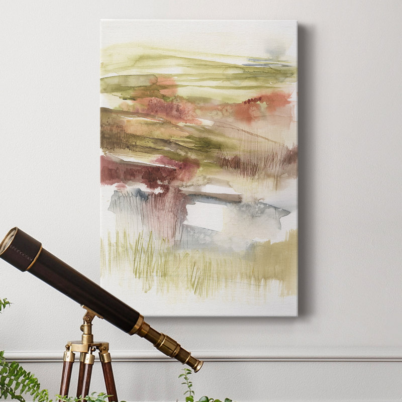 «Abstract Flower Horizon I» - Impression sur toile tendue 1 pièce, H 60 po x l 40 po x P 1 po