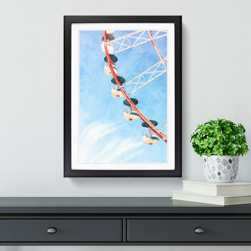 Ferris Wheel - Picture Frame Painting Print, 33cm H x 24cm W x 2cm D, Black Framed