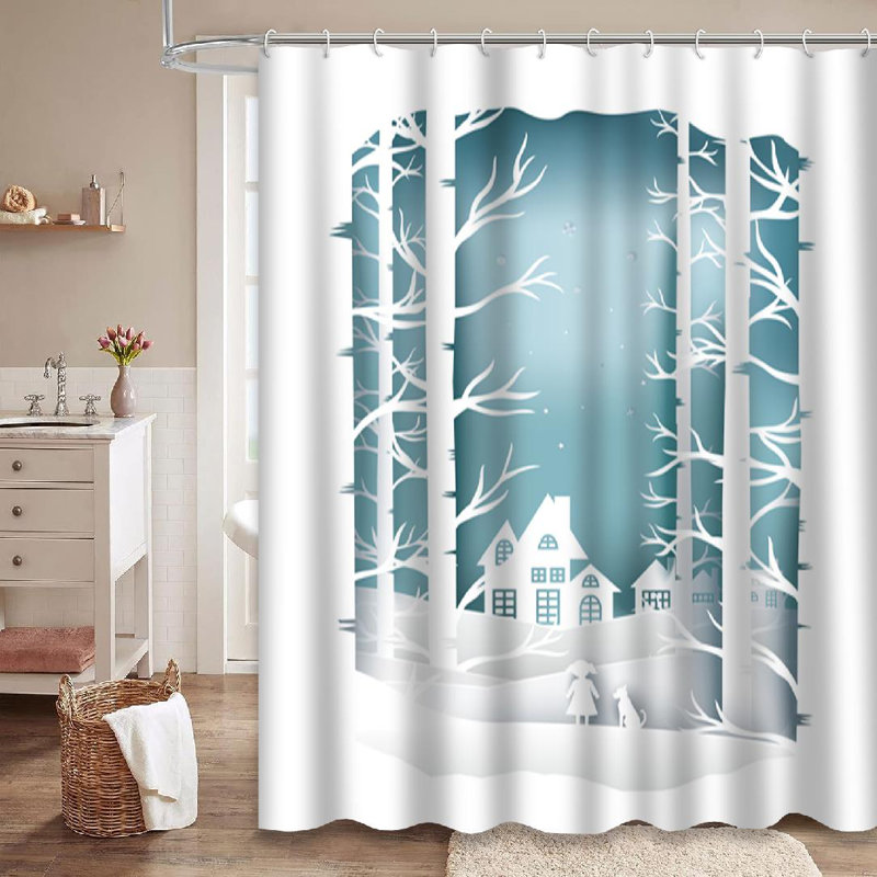 Rideau de douche avec 12 crochets Art Landscape, L 72 po x l 78 po