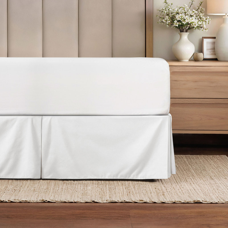 Becky Cameron 14" Tailored Bed Skirt, White, Queen