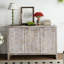 Buffet buffet à 3 portes avec beaucoup de rangement et design artistique, idéal pour l'organisation de la maison et la décoration intérieure