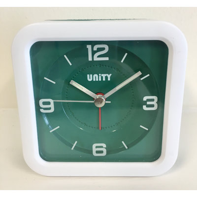 Analog Quartz Alarm Tabletop Clock - Green & White