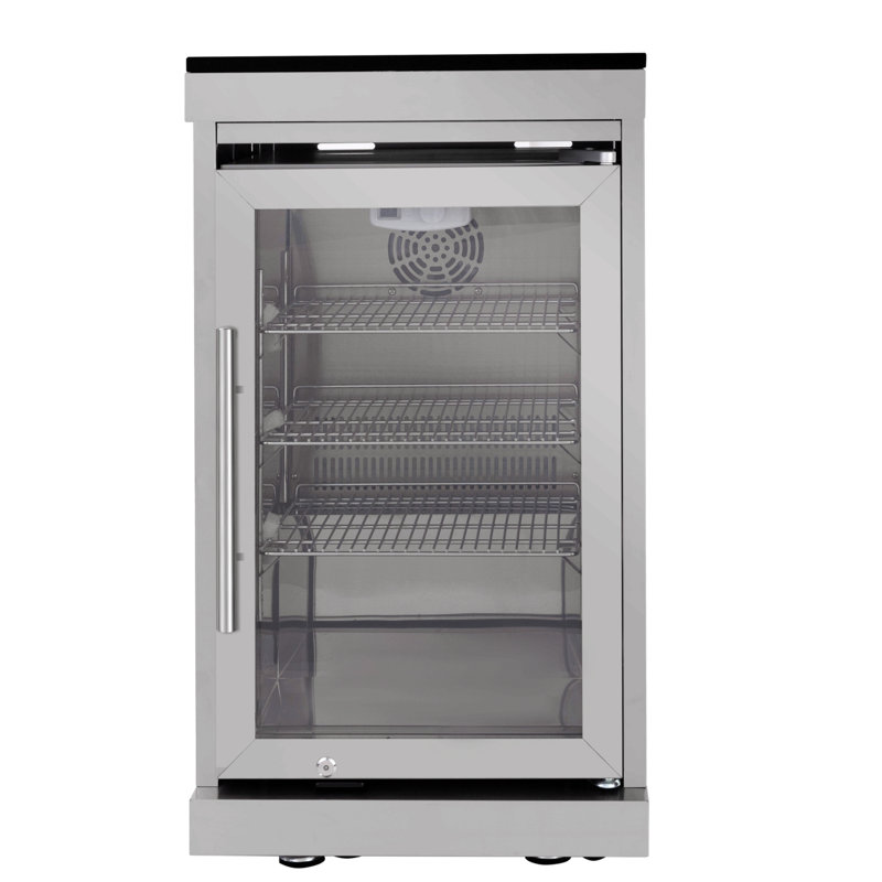 43-Inch 6-Burner 85000 BTU Deluxe Stainless Steel Gas Outdoor Kitchen Bar Barbecue Island Grill  + Wine Cooler Compact Refrigerator + Rotisserie + Granite Countertops + Storage Cabinets & Drawers