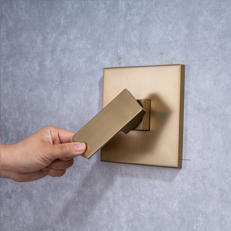 Shower Faucet with Rough-in Valve, Brushed Gold