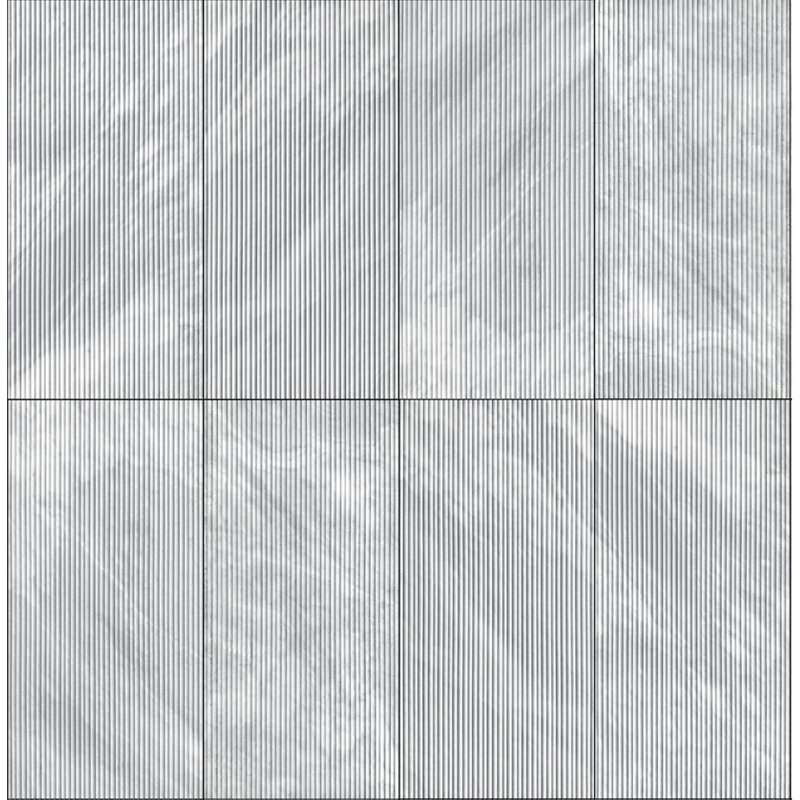 Marbre de Carrare 12 * 24, marbre gris, marbre naturel, pour mur, fini texturé ol, marbre cannelé 3D, pierre naturelle, marbre véritable, marbre véritable, 1 boîte de 4 pièces