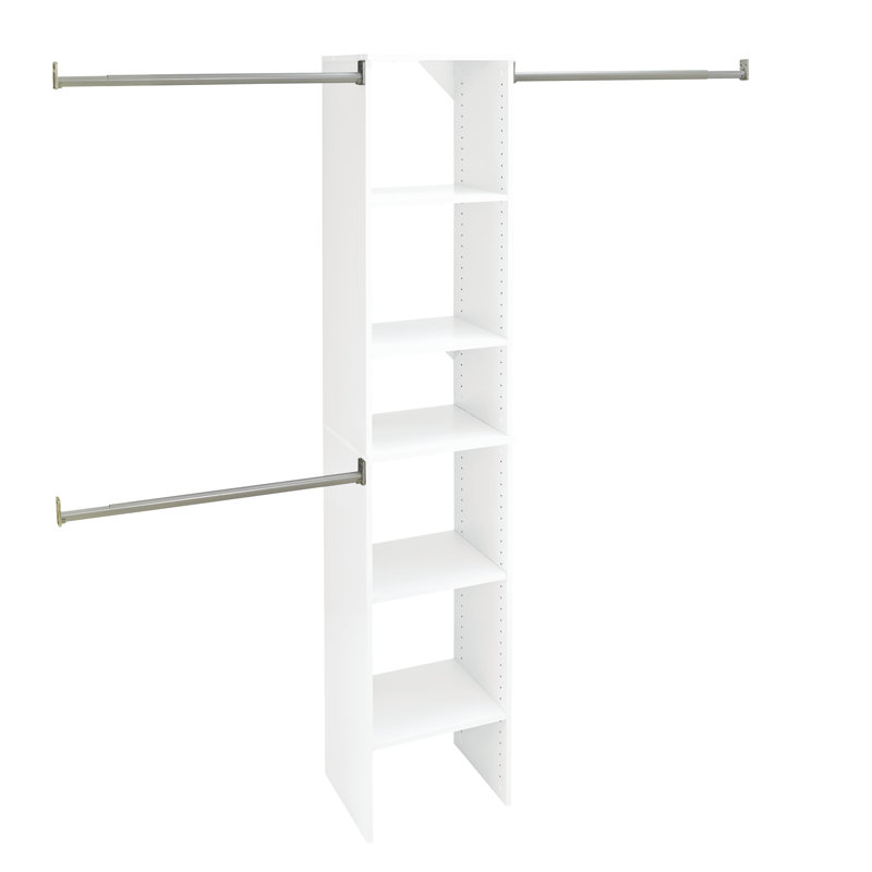 SuiteSymphony Wardrobe Starter Kit With Clothes Rails and Shelving fits Closets up to 274cm wide