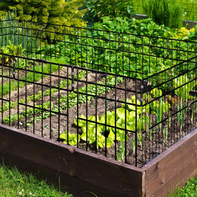 43cm H x 33cm W Metal Animal Barrier Fence, 10 Pack Decorative Garden Border, No Digging Patio Fence, 3.3m Total Length