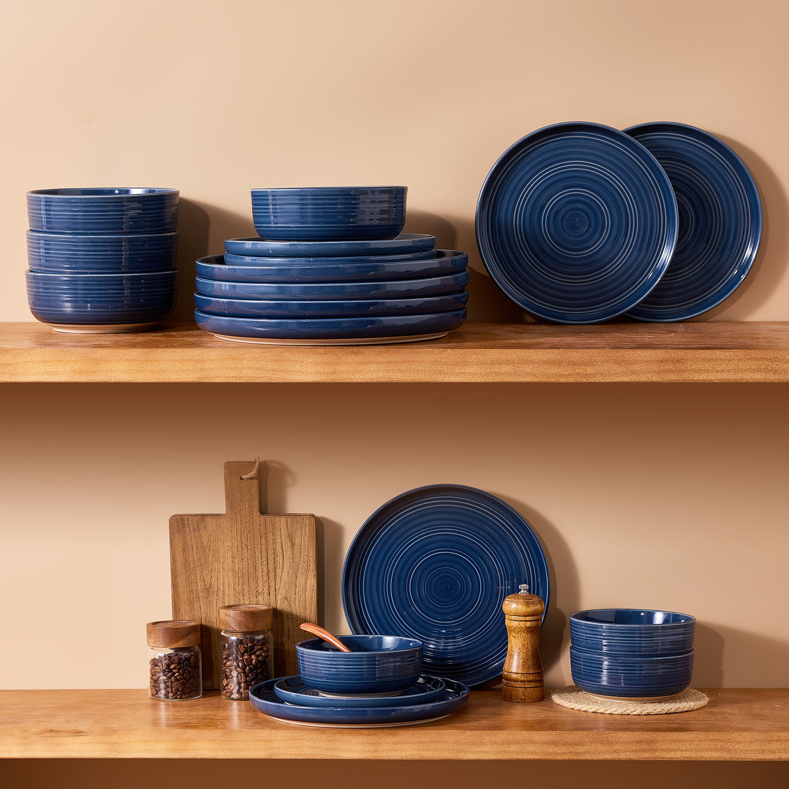 Stoneware Dinnerware Set, Abysses Blue