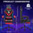 HOFFREE Gaming Chair With LED RGB Lights Massage Video Gamer Chairs With Footrest Ergonomic High Back Reclining Computer Chair With Adjustable Lumbar Support-104296950