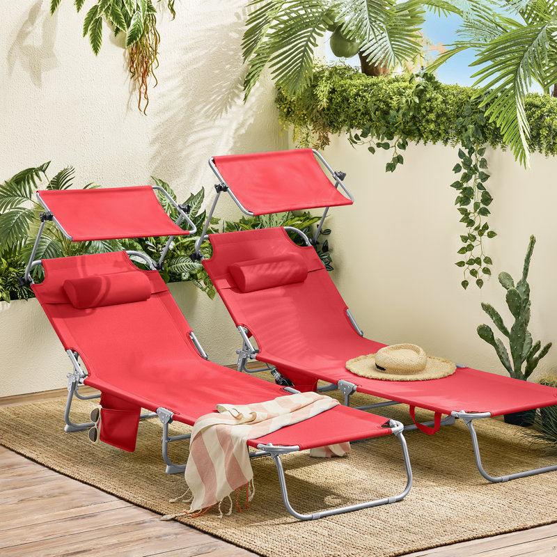 Adeeva 195cm Long Single Chaise, Red
