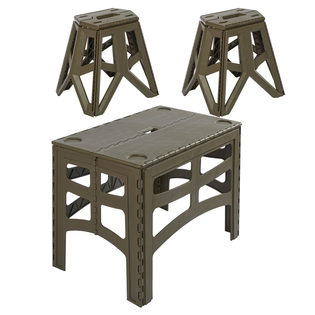 Set of 2 Tom Foldable Chair & Timo Foldable Table Large